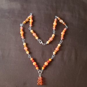 Orange gummy bear necklace